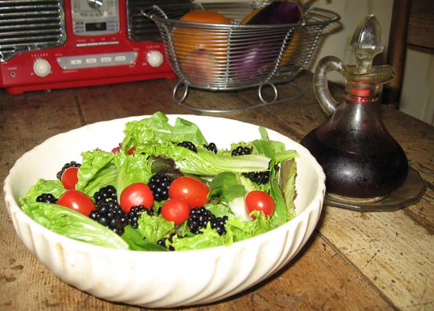 [Picture of salad and some vinegar]