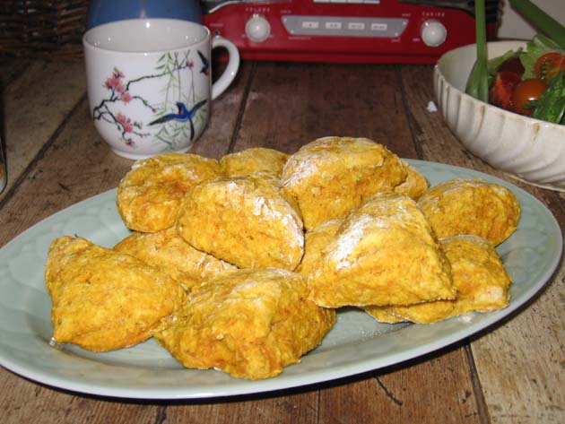 [Picture of a plate of orange scones]